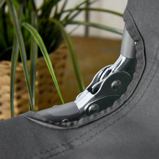 Bain de Soleil transat Pliable Dossier réglable Multipositions métal et Polyester Gris - Image 10