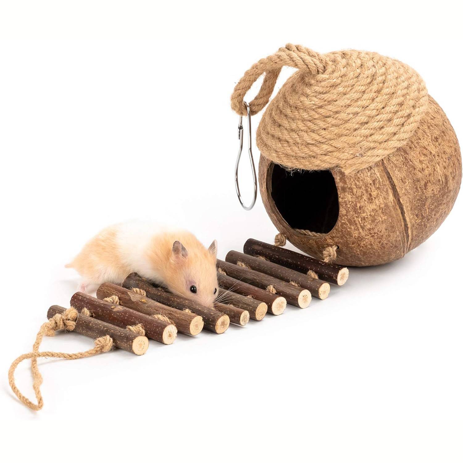 Nid et jouet pour oiseaux et hamsters avec échelle - Image 3