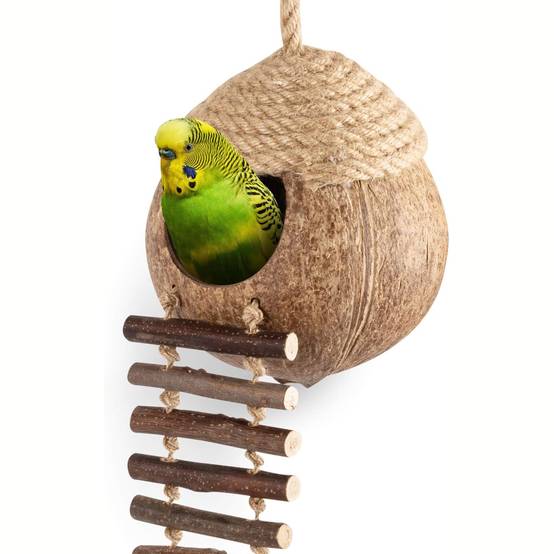 Nid et jouet pour oiseaux et hamsters avec échelle - Image 1