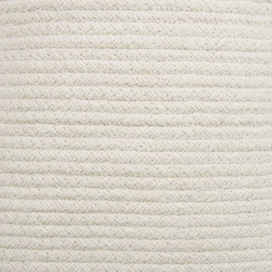 Panier Blanc Clair en Coton Rond 44 cm Corbeille à Linge Tressée Rangement pour Intérieur Minimaliste avec Couvercle Boîte - Image 6