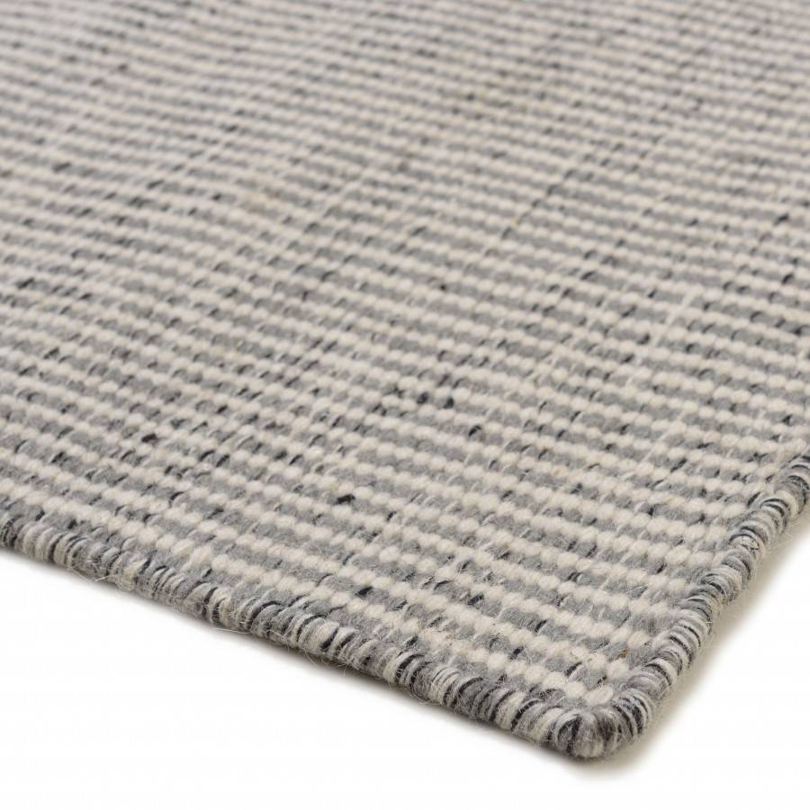 QUENTIN - Tapis rect 200x290cm en laine tissée couleur blanc/gris chiné - Image 5