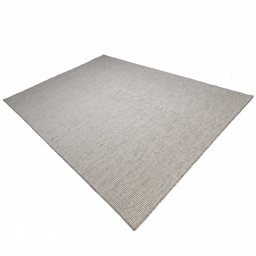 QUENTIN - Tapis rect 200x290cm en laine tissée couleur blanc/gris chiné - Image 7