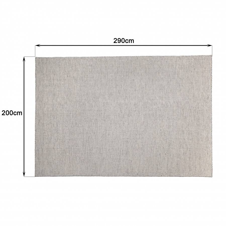 QUENTIN - Tapis rect 200x290cm en laine tissée couleur blanc/gris chiné - Image 9