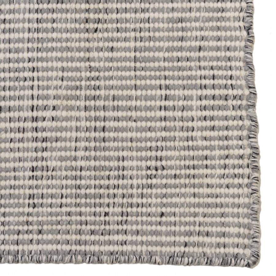 QUENTIN - Tapis rect 200x290cm en laine tissée couleur blanc/gris chiné - Image 6
