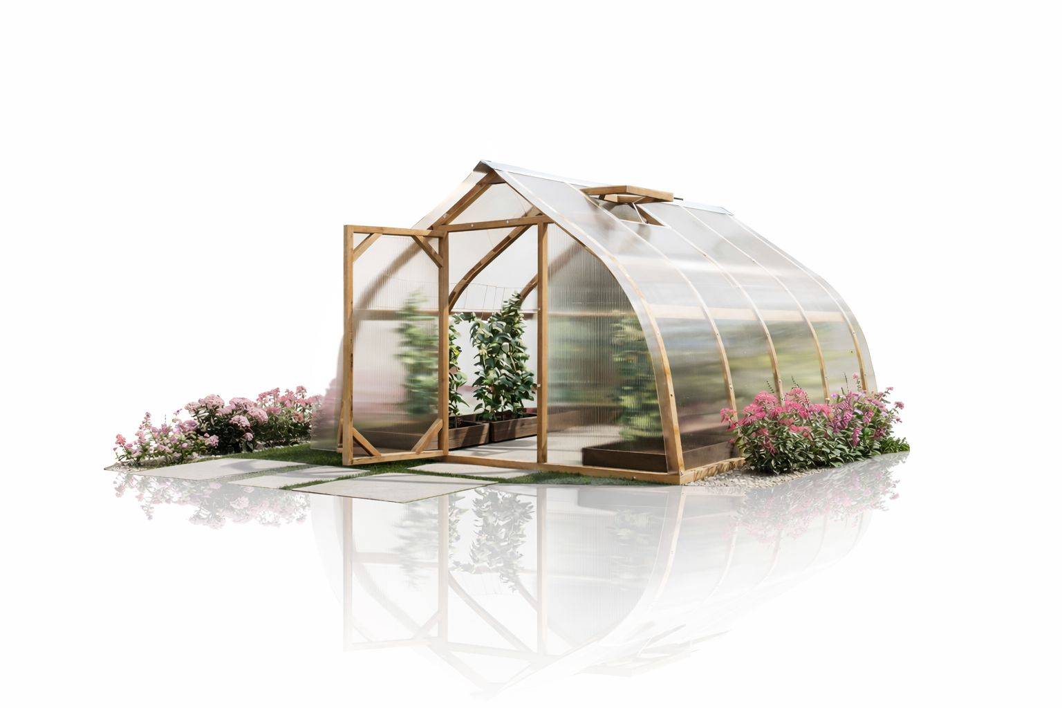 Serre en bois 12m² Norhage Tre 300 - Polycarbonate 16mm