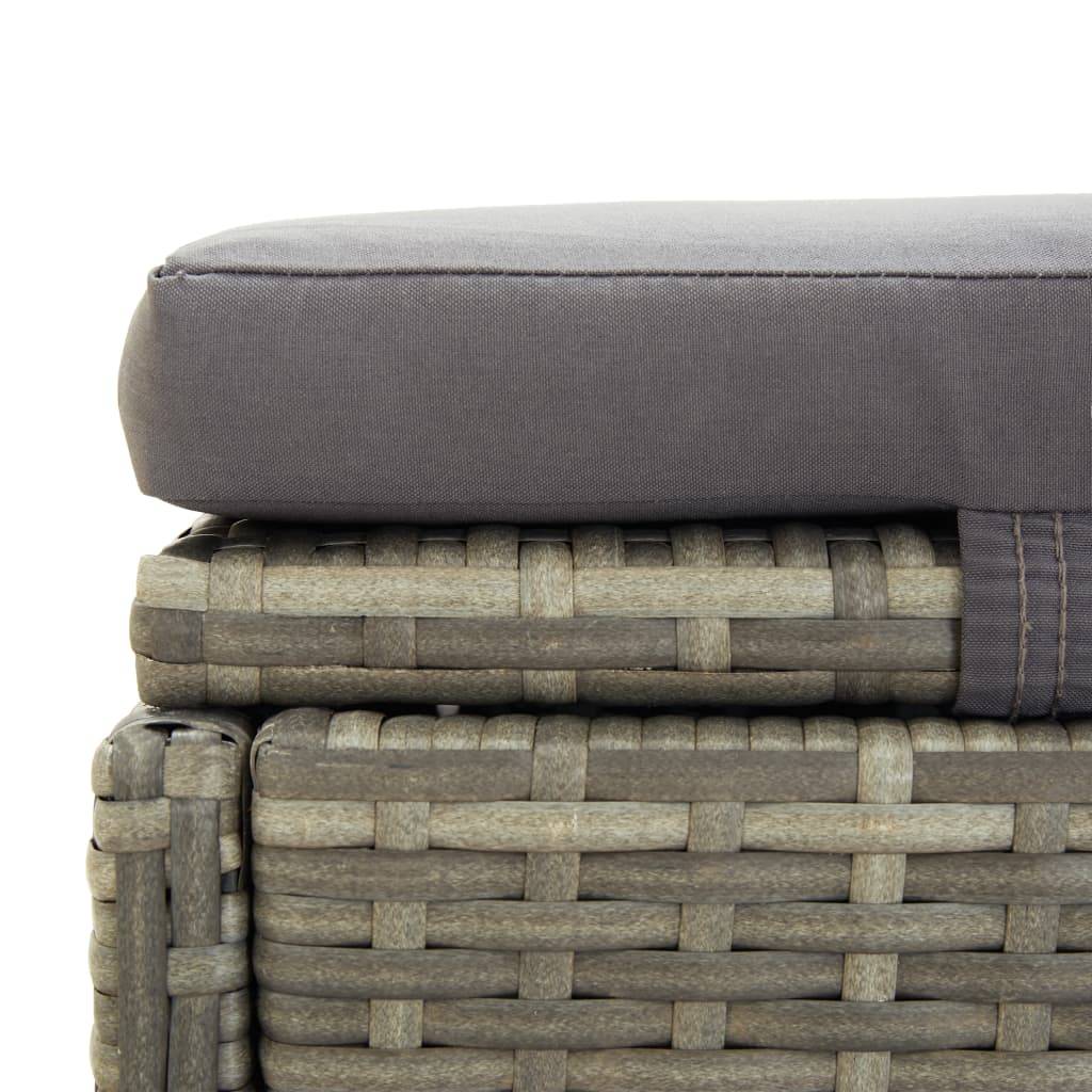 Helloshop26 - Transat bain de soleil avec coussin gris résine tressée - Image 7
