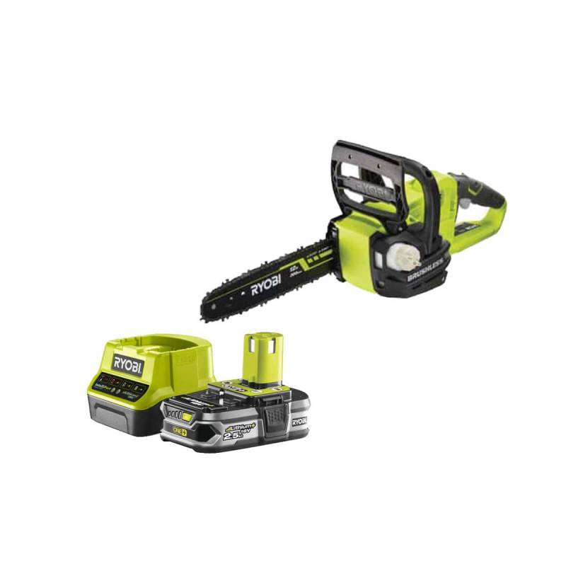 Ryobi - Pack RYOBI Tronçonneuse 18V One+ OCS1830 - 1 Batterie 2.5Ah - 1 Chargeur rapide RC18120-125