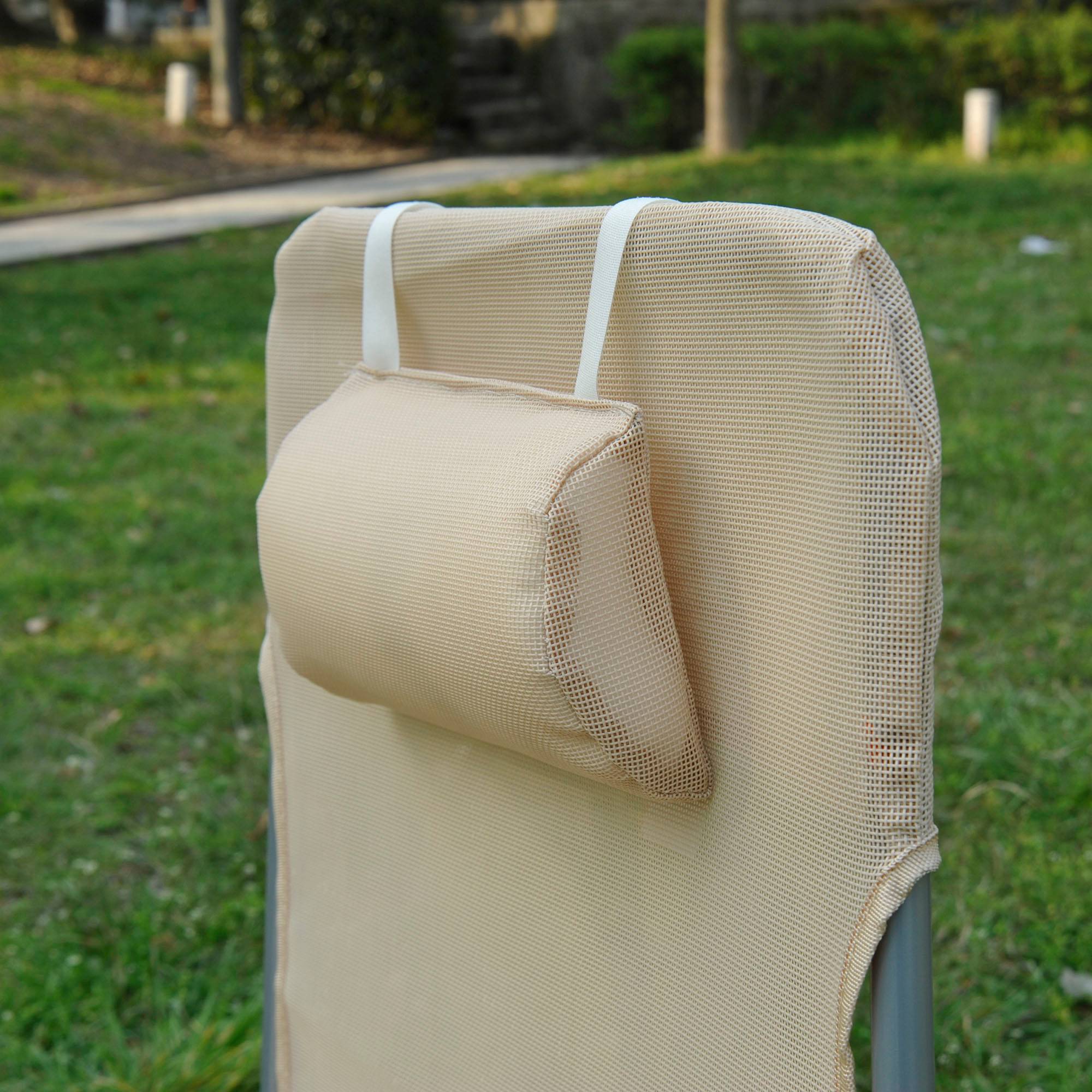 Transat pliant avec dossier inclinable et coussin, 182 x 56 x 24,5 cm - Image 9