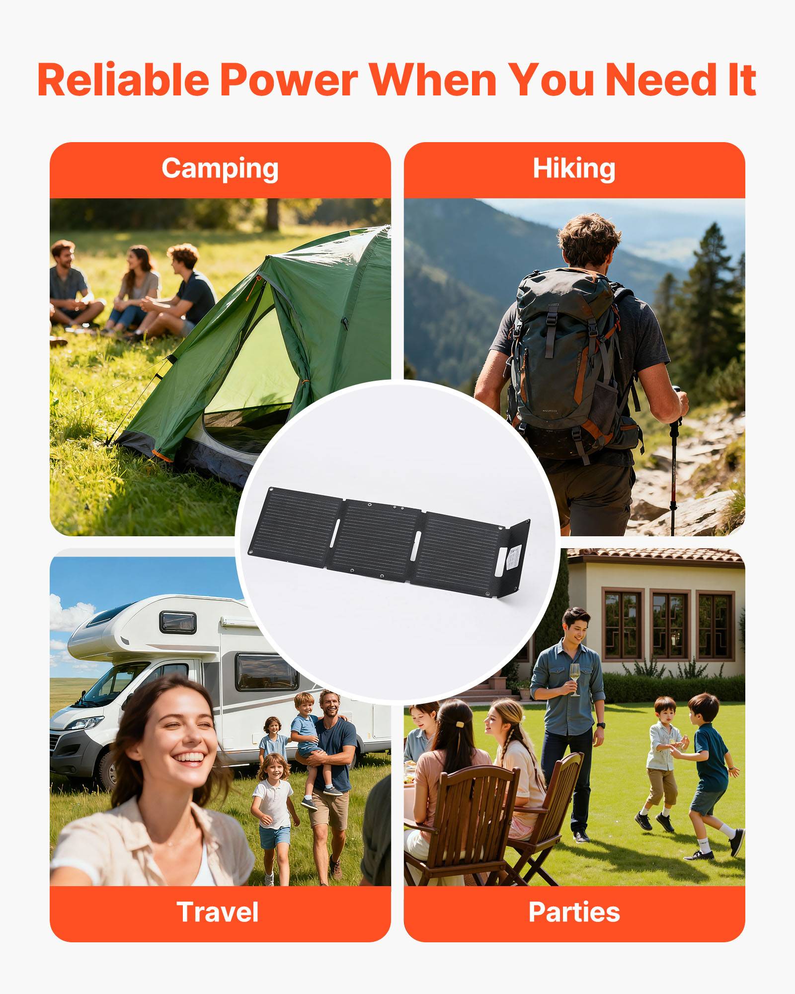 VEVOR Panneau Solaire Portable Chargeur Solaire Pliable Monocristallin 30 W - Image 6