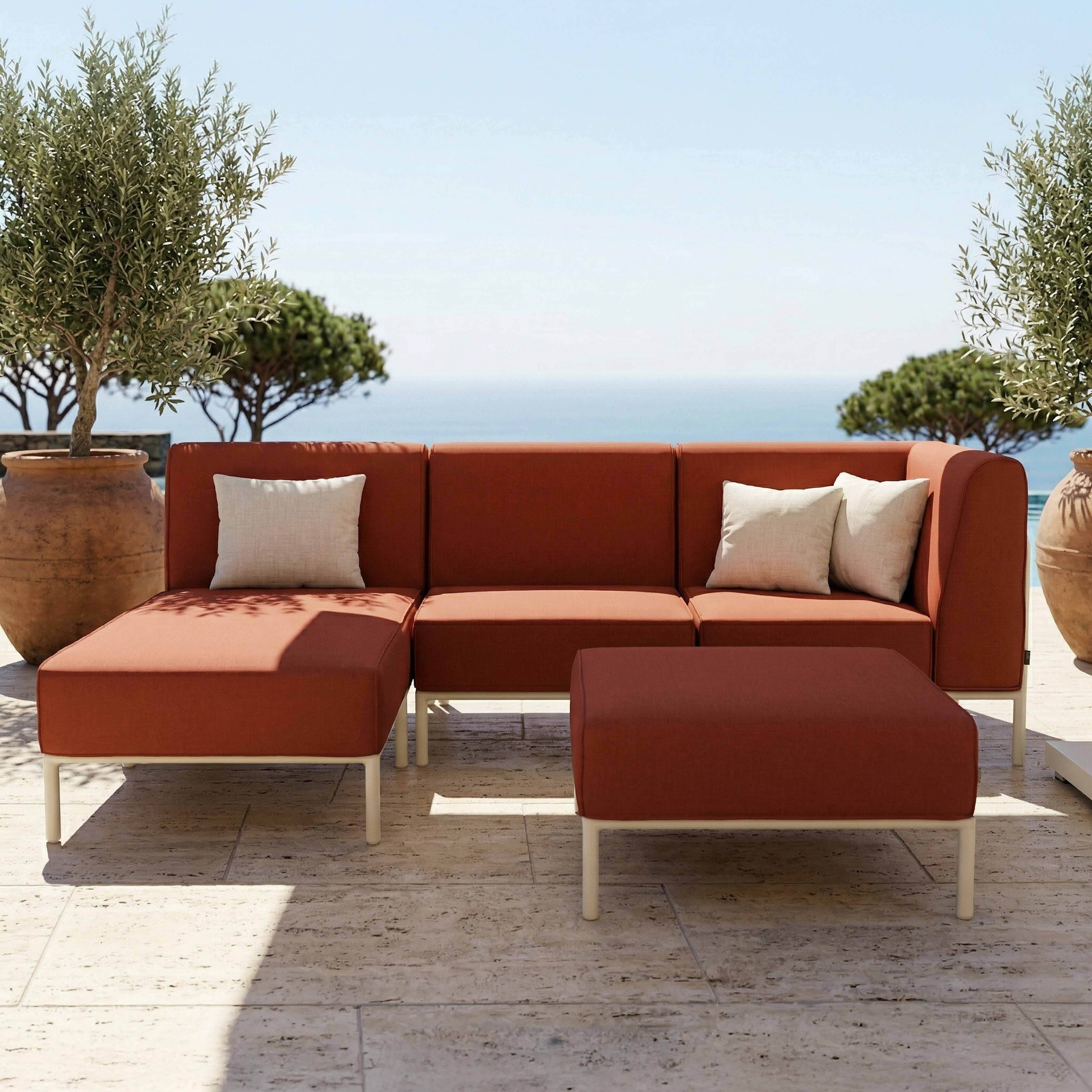 Oviala - Salon de jardin bas modulable uni 4 places terracotta Patio - Oviala - Image 3