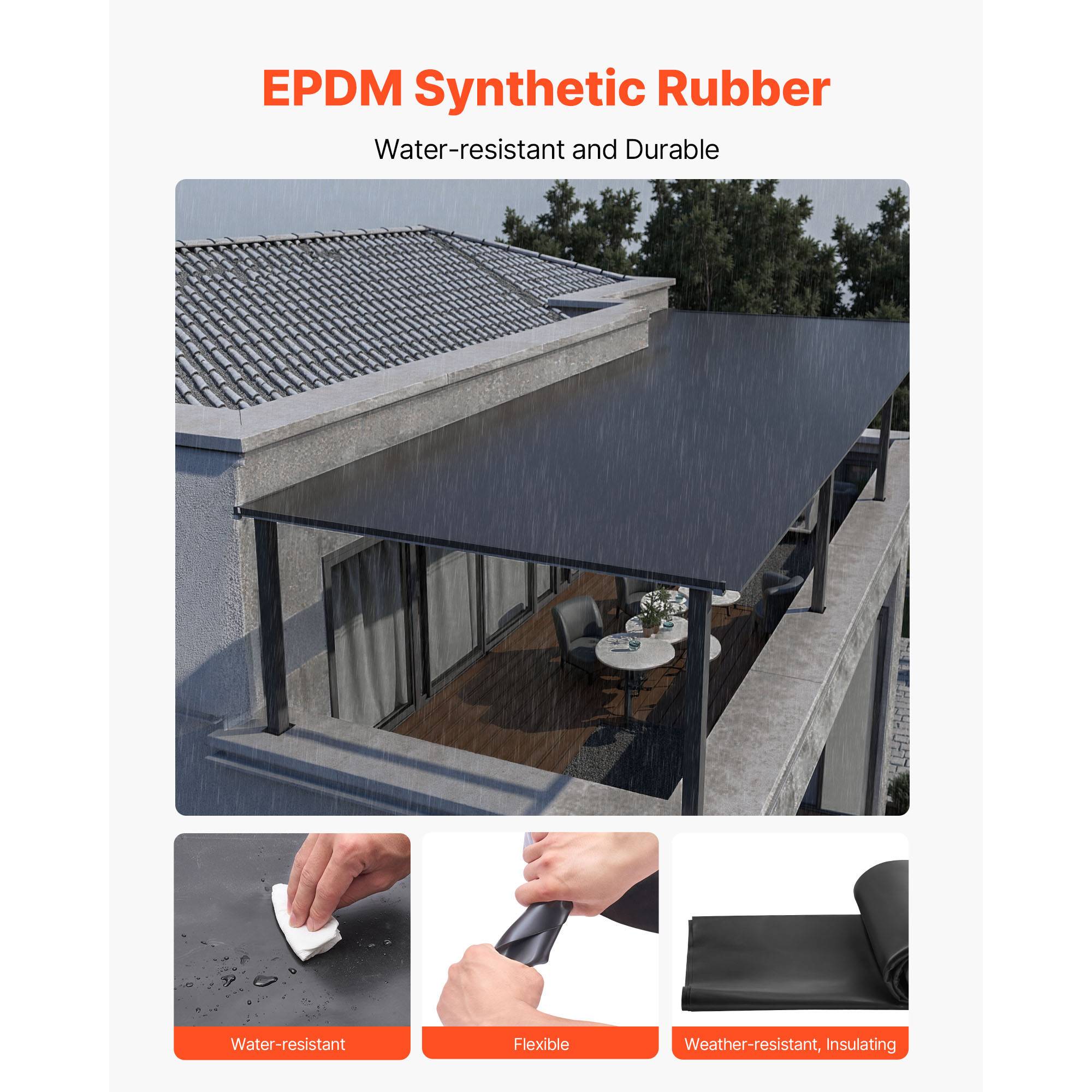 Vevor - Vevor Rouleau De Toiture 4,572 X 4,572 M Membrane En Caoutchouc Epdm De 1,14 Mm - Image 4