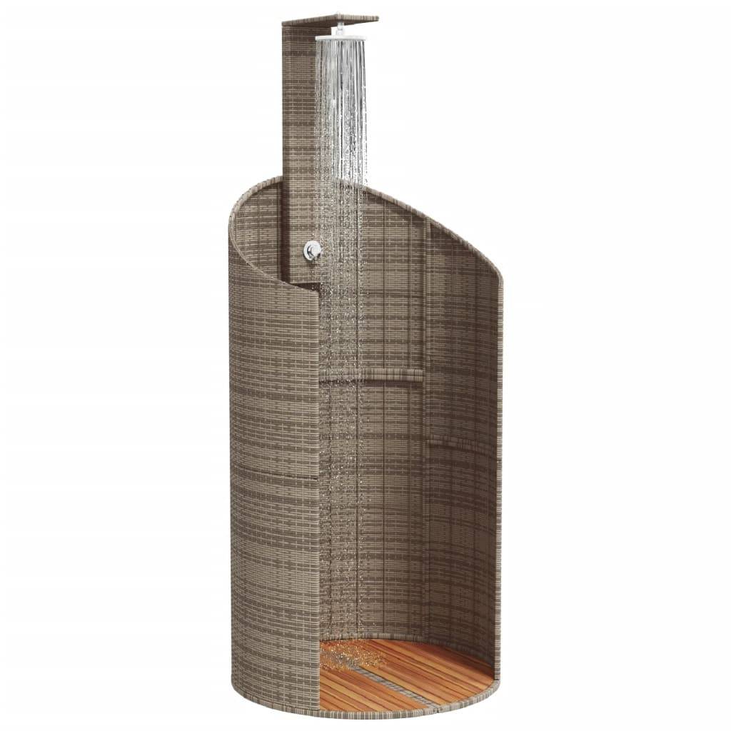 Douche d'exterieur bois d'acacia avec finition huilée gris 100 x 100 x 241,5 cm - Prolenta premium - Image 4