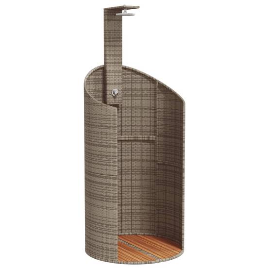 Douche d'exterieur bois d'acacia avec finition huilée gris 100 x 100 x 241,5 cm - Prolenta premium - Image 1