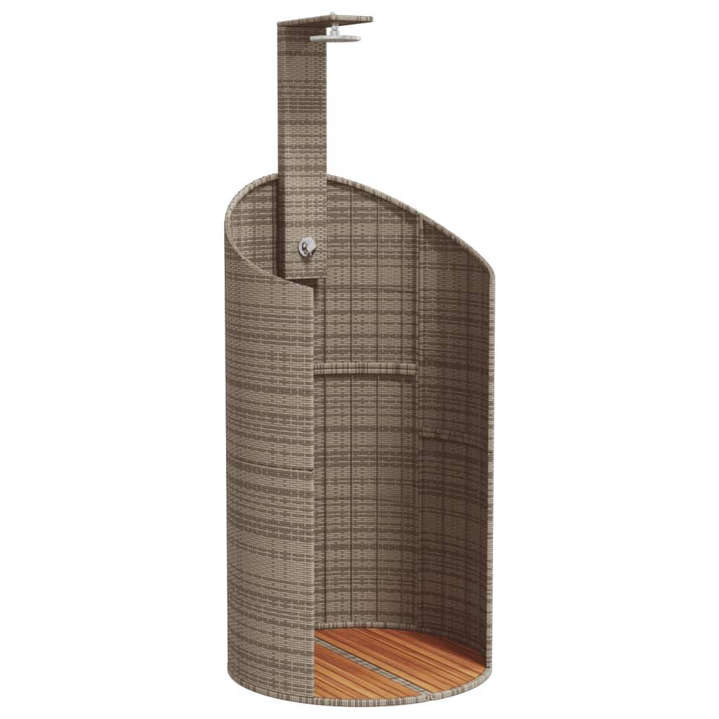 Douche d'exterieur bois d'acacia avec finition huilée gris  100 x 100 x 241,5 cm  - Prolenta premium - Image 1