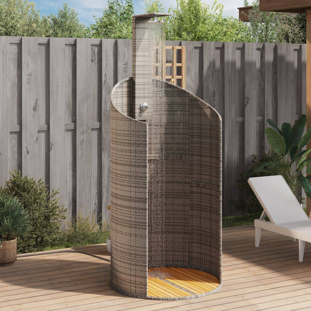 Douche d'exterieur bois d'acacia avec finition huilée gris 100 x 100 x 241,5 cm - Prolenta premium - Image 2
