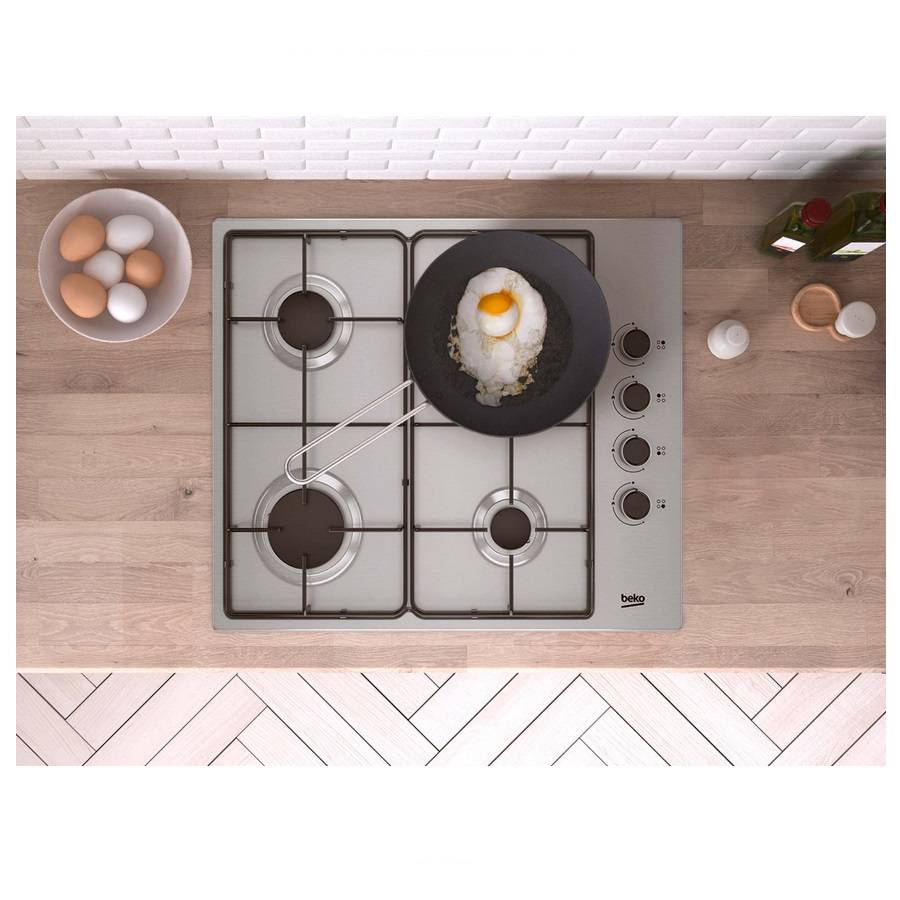 Beko - Table de cuisson gaz 60cm 4 feux inox HIGG64123SX Beko - Image 7