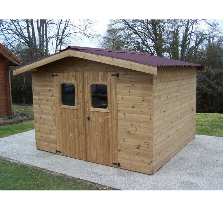 Habrita - Abri THIERS madriers sans plancher, toit double pente 11,97 m² Habrita - Image 2