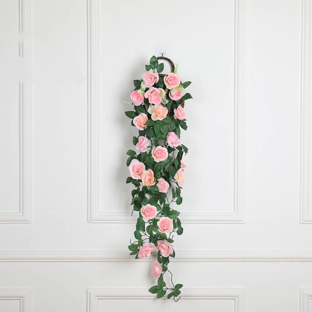 Décoration Murale Roses Artificielles avec Panier Bambou - Style Rustique pour Intérieur et Mariage - Lytech - Image 3