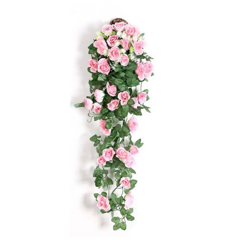 Décoration Murale Roses Artificielles avec Panier Bambou - Style Rustique pour Intérieur et Mariage - Lytech - Image 1