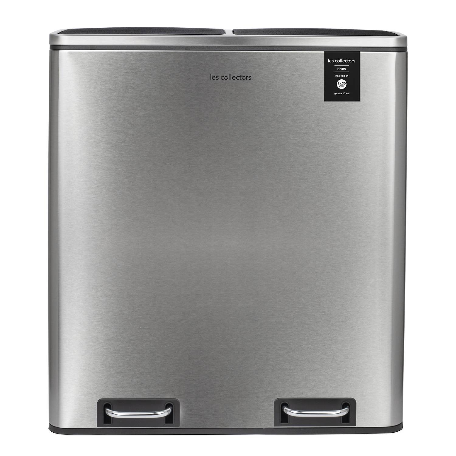 Poubelle de tri à pédale 2 x 30L, inox edition - N°904 Les Collectors - Image 1