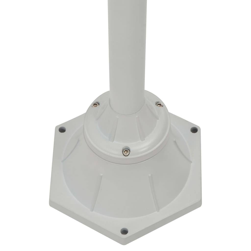 Lampadaire de jardin - Lampadaire d'extérieur E27 220 cm Aluminium 2 lanternes Blanc - Image 4