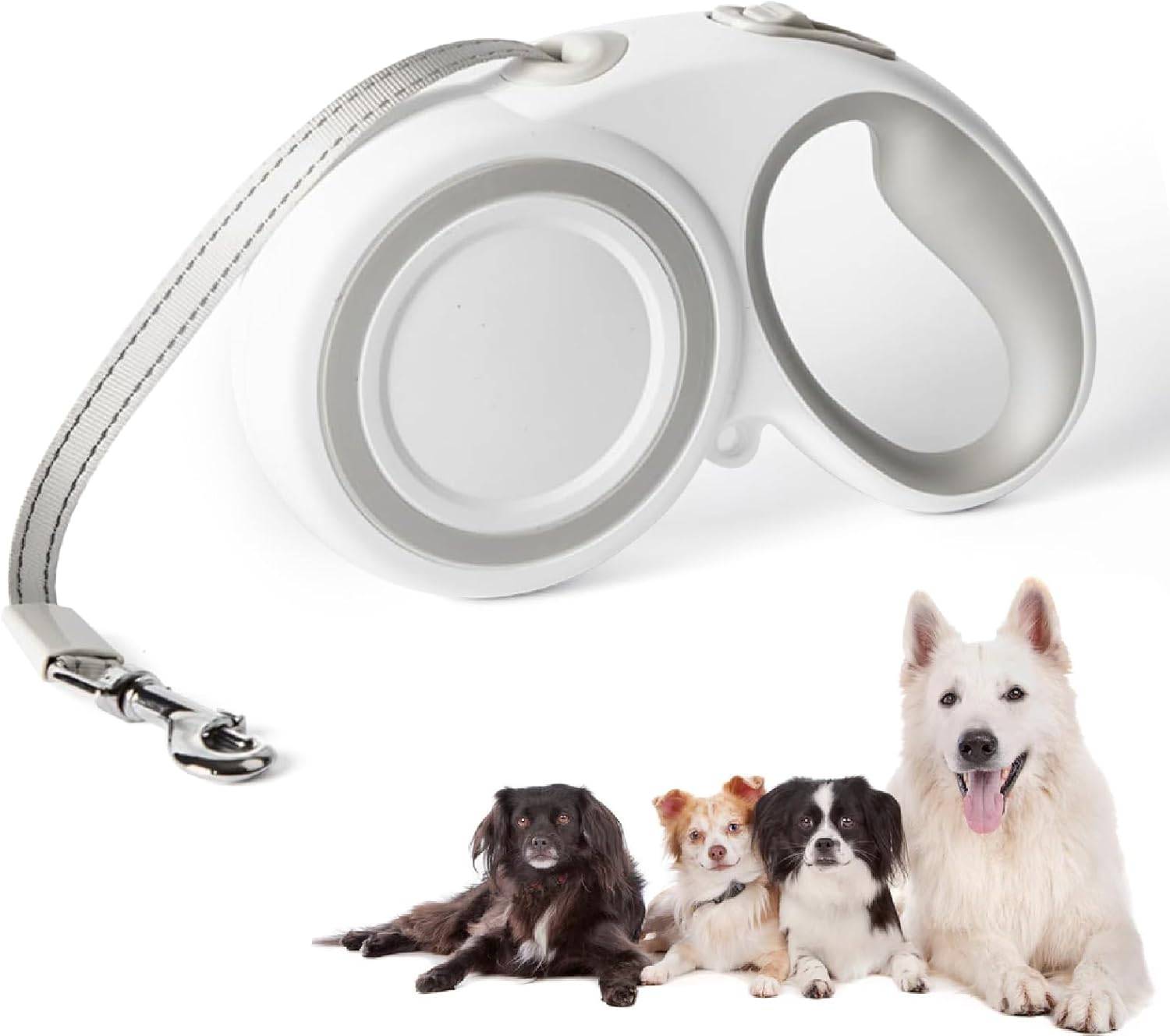 Laisse rétractable de 16 pieds, robuste, pivotante à 360°, anti-emmêlement, pour chiens jusqu'à 110 lb, avec poignée antidérapante-Lytech - Image 1
