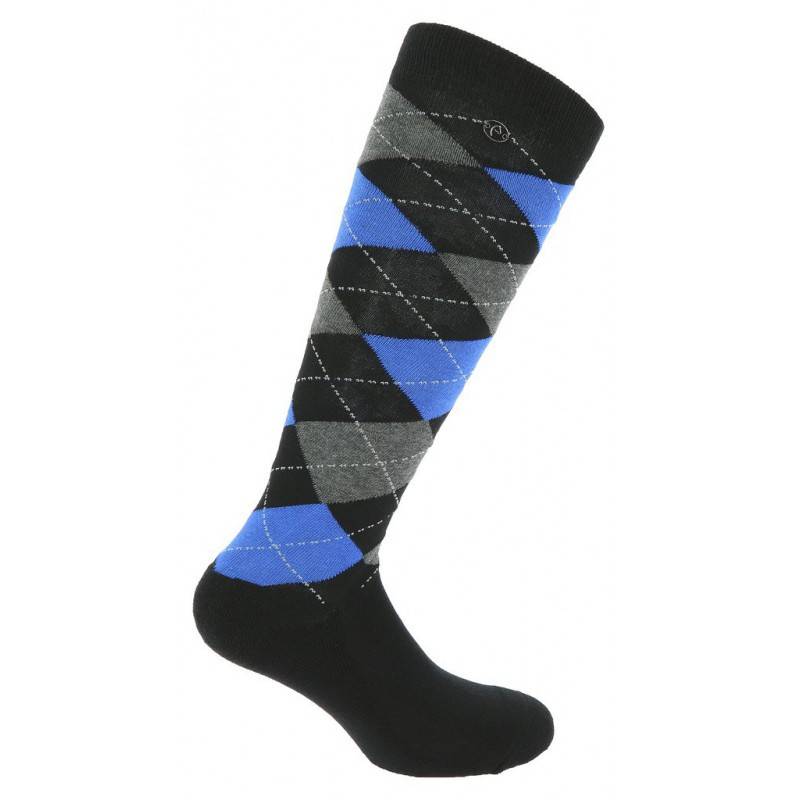 Chaussettes Equithème Argyle - Taille 42/45 - Noir Bleu