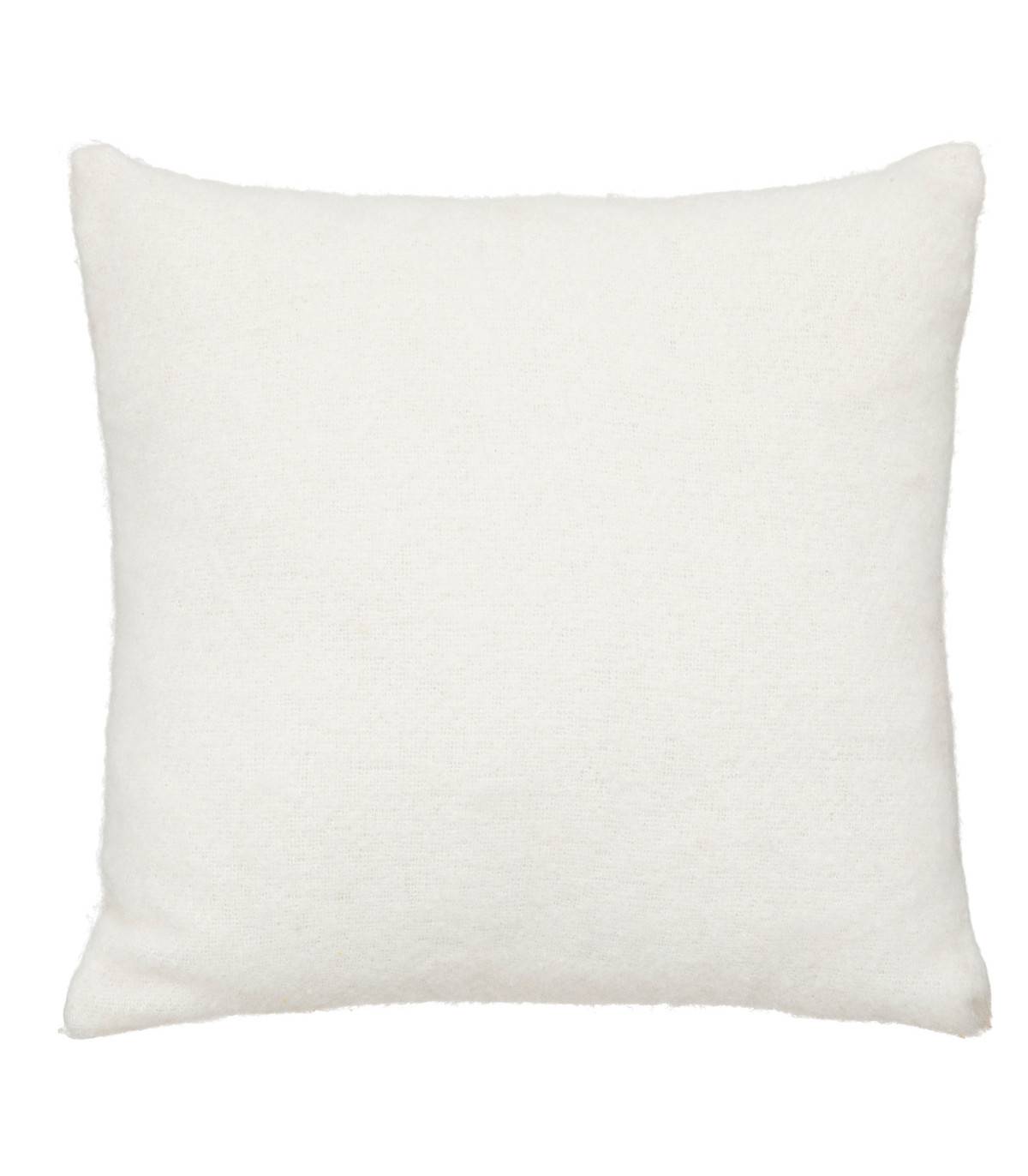 Coussin décoratif Blanc Ivoire effet Mohair 45 x 45 cm - Image 1