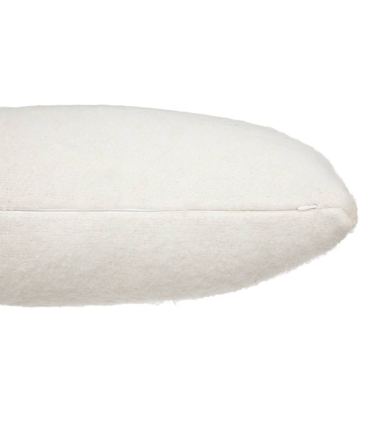 Coussin décoratif Blanc Ivoire effet Mohair 45 x 45 cm - Image 2