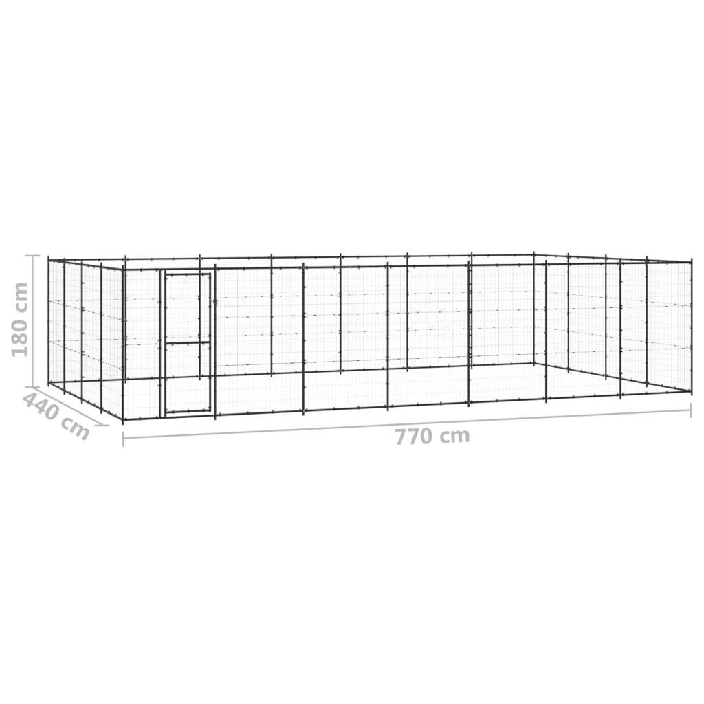 Helloshop26 - Chenil extérieur cage enclos parc animaux chien d'extérieur pour chiens acier 33,88 m² - Image 2