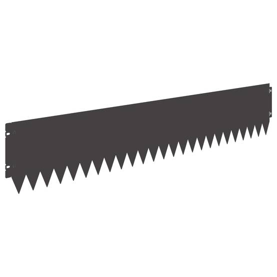Bordure de jardin en acier pour pelouse aménagement et séparation 103x20cm noir - ComfortXL Outdoor Living - Image 2