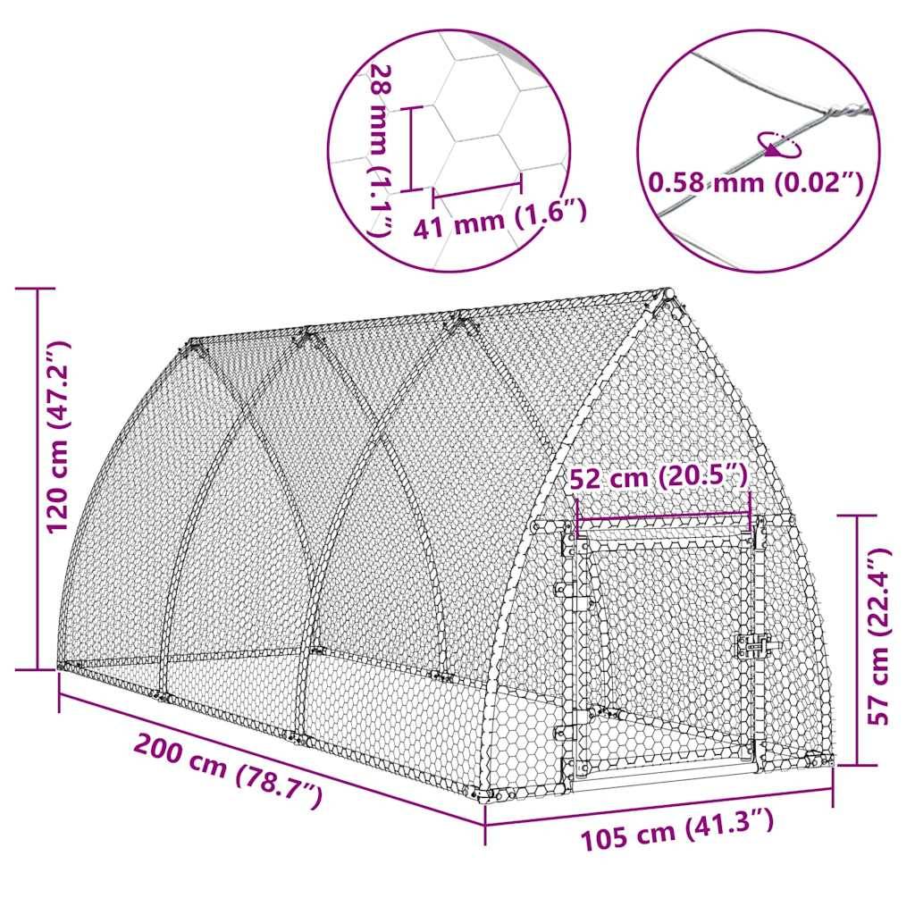 ComfortXL - Grand parc grillagé pour poules en acier galvanisé 300x105x120 cm – ComfortXL Outdoor Living - Image 10