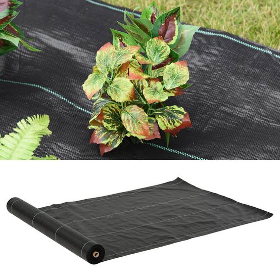 ComfortXL - Toile anti-mauvaises herbes polypropylène 1 x 50 m noire 100 g/m² jardin et allées - ComfortXL Outdoor Living - Image 2