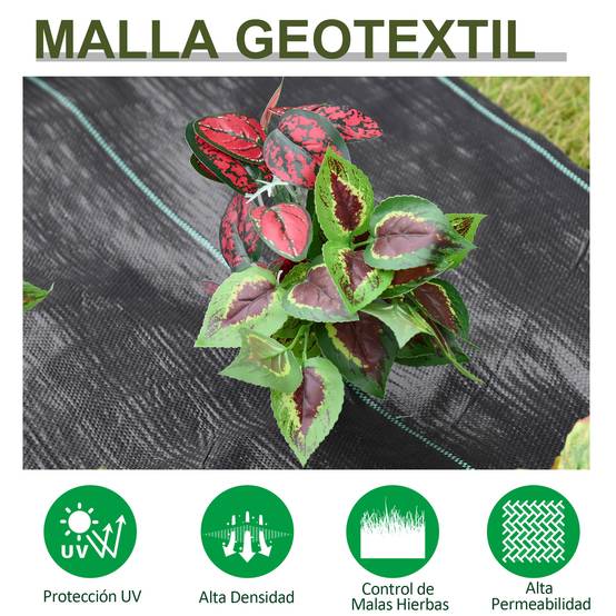 ComfortXL - Toile anti-mauvaises herbes polypropylène 1 x 50 m noire 100 g/m² jardin et allées - ComfortXL Outdoor Living - Image 6