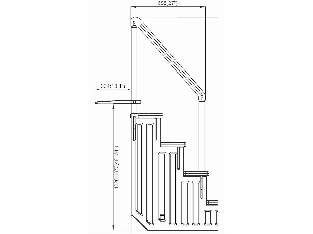 Escalier Simple Pour Piscine En Plastique -habitat Et Jardin - Image 2