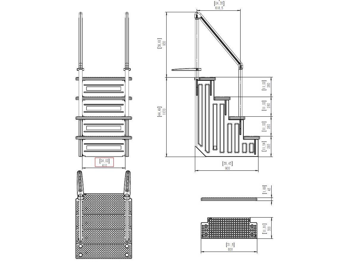 Escalier Simple Pour Piscine En Plastique -habitat Et Jardin - Image 3