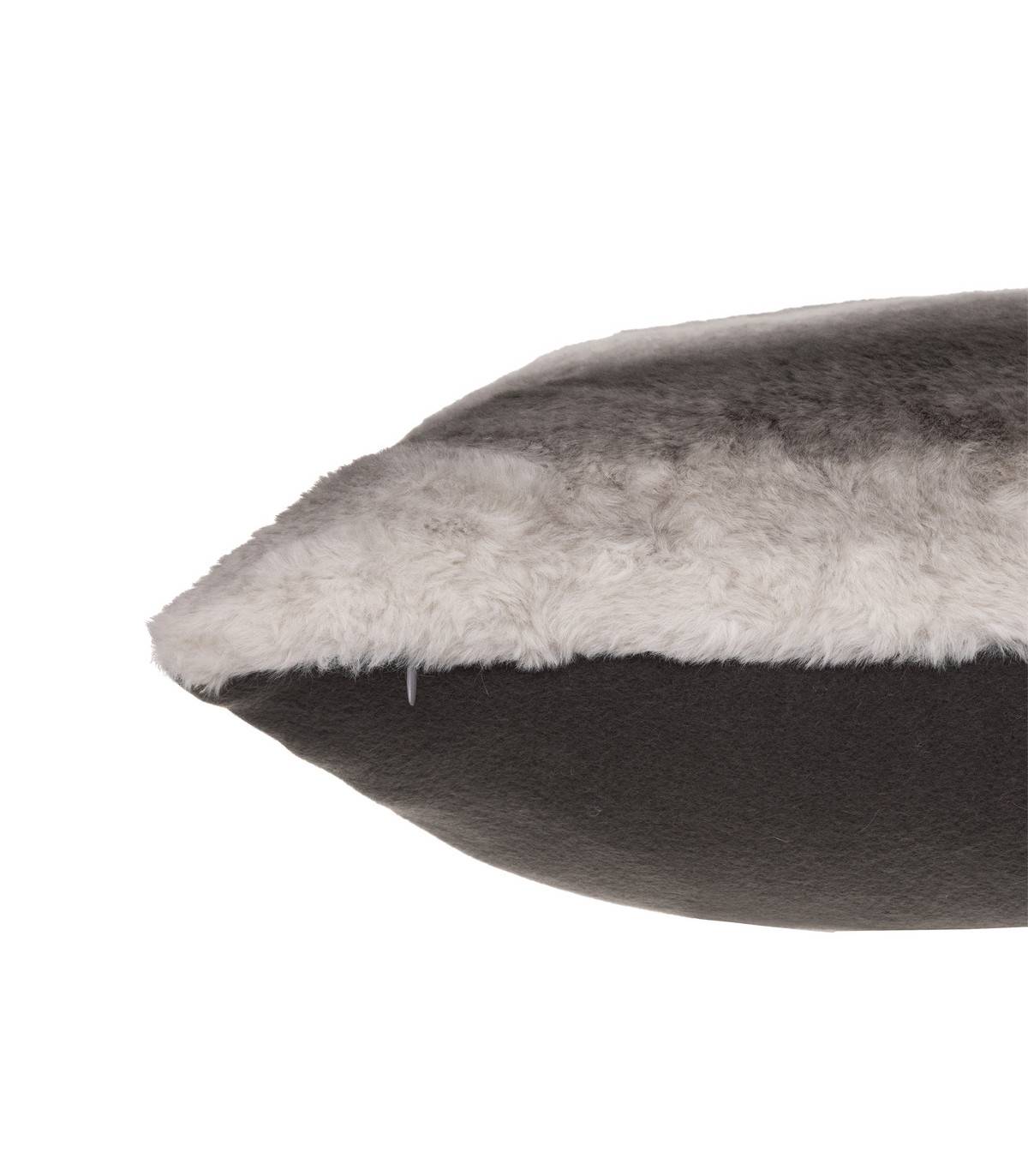 Coussin déhoussable Fourrure Grizzli nuance de gris 45 x 45 cm - Image 2