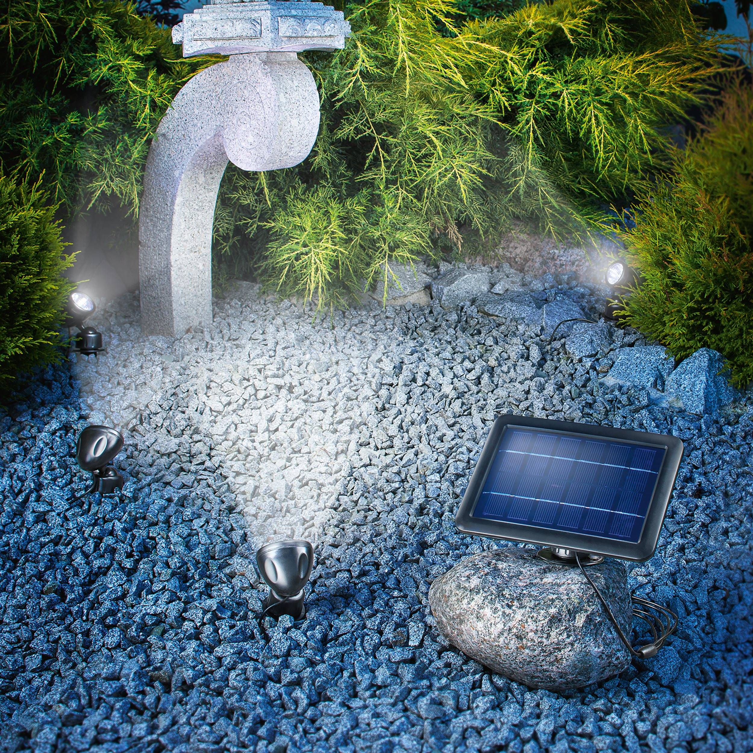Kit de 4 projecteurs solaires esotec Quattro Power avec module solaire résistant aux intempéries IP65 102142 - Image 3