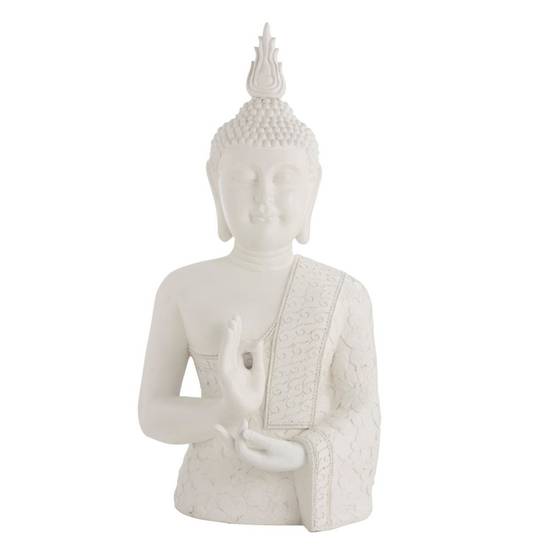 Statue Déco "Bouddha Zen" 124cm Blanc