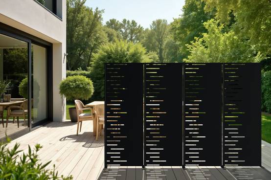 Casanoov Lot de 3 panneaux décoratifs ARLBERG Noir H.160 cm motifs côté gauche - Image 4