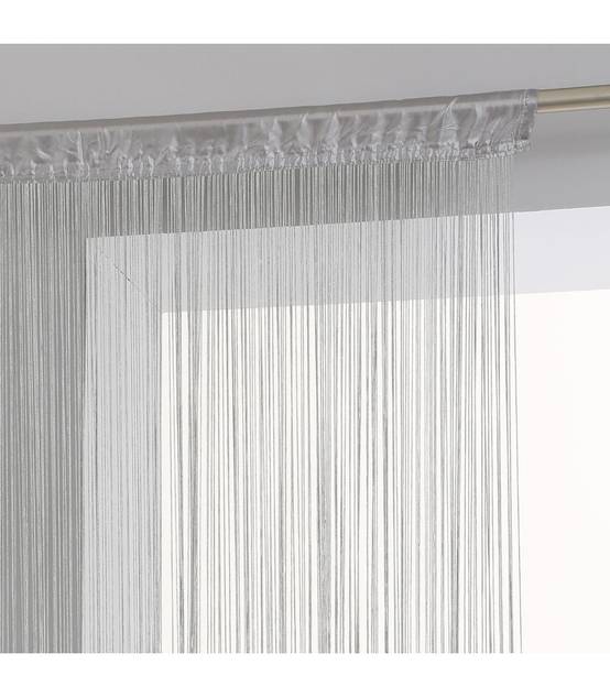 Rideau fil Gris 90 x 200 cm densité optimale - Image 1