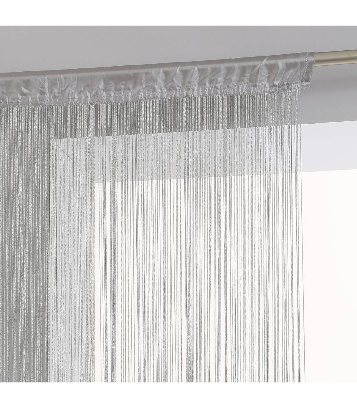 Rideau fil Gris 90 x 200 cm densité optimale - Image 1