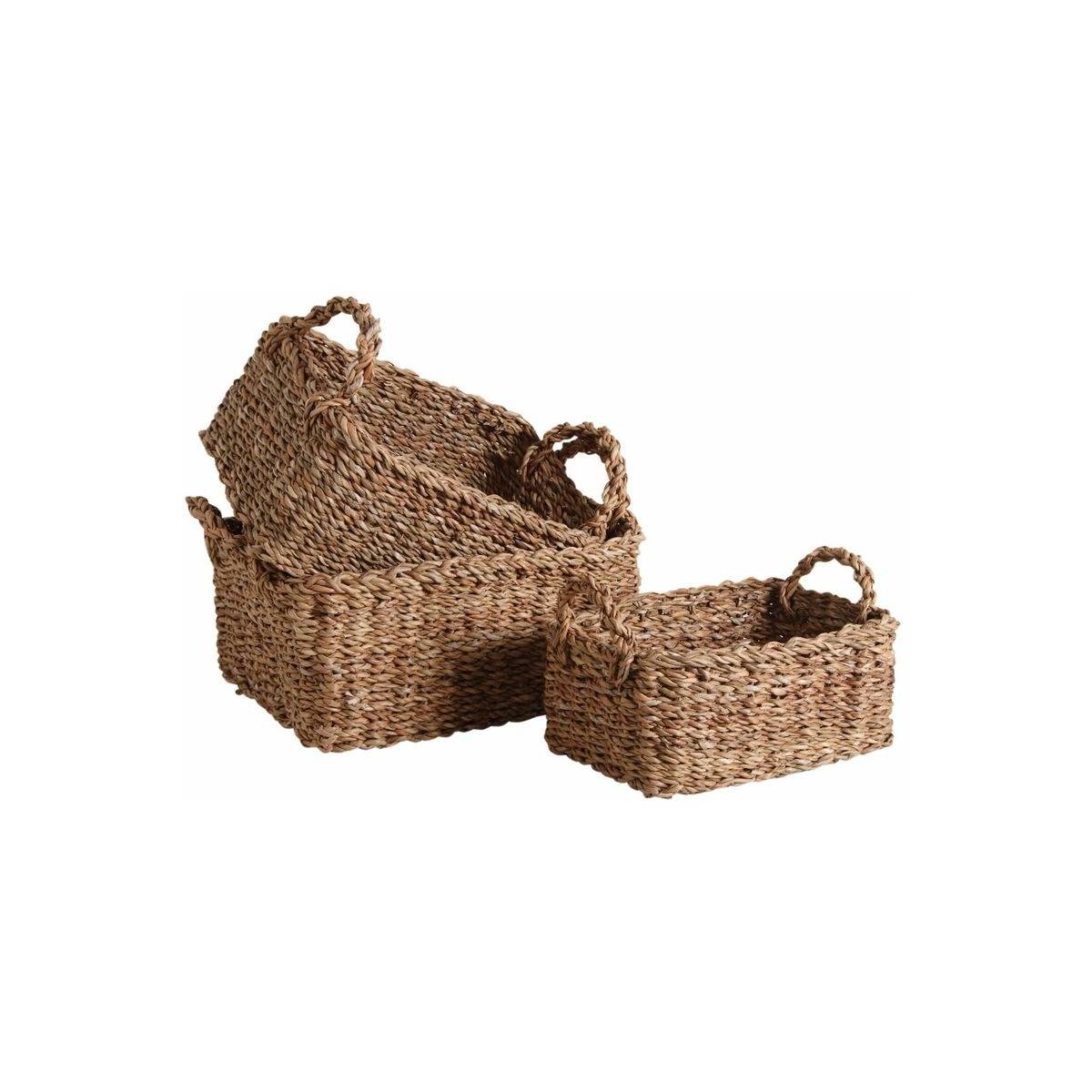 Aubry Gaspard - Corbeilles de rangement en jonc de mer tressé (Lot de 3) - Image 1