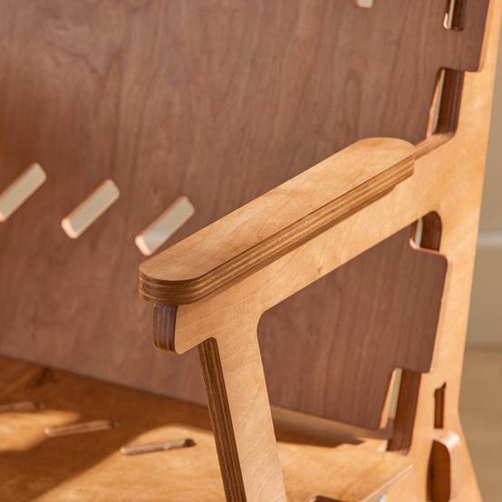 SoBuy Fauteuil de Salon et Bureau Ergonomique, Structure à Tenons et Mortaises, Hauteur d'Assise 35cm, Brun - Image 6