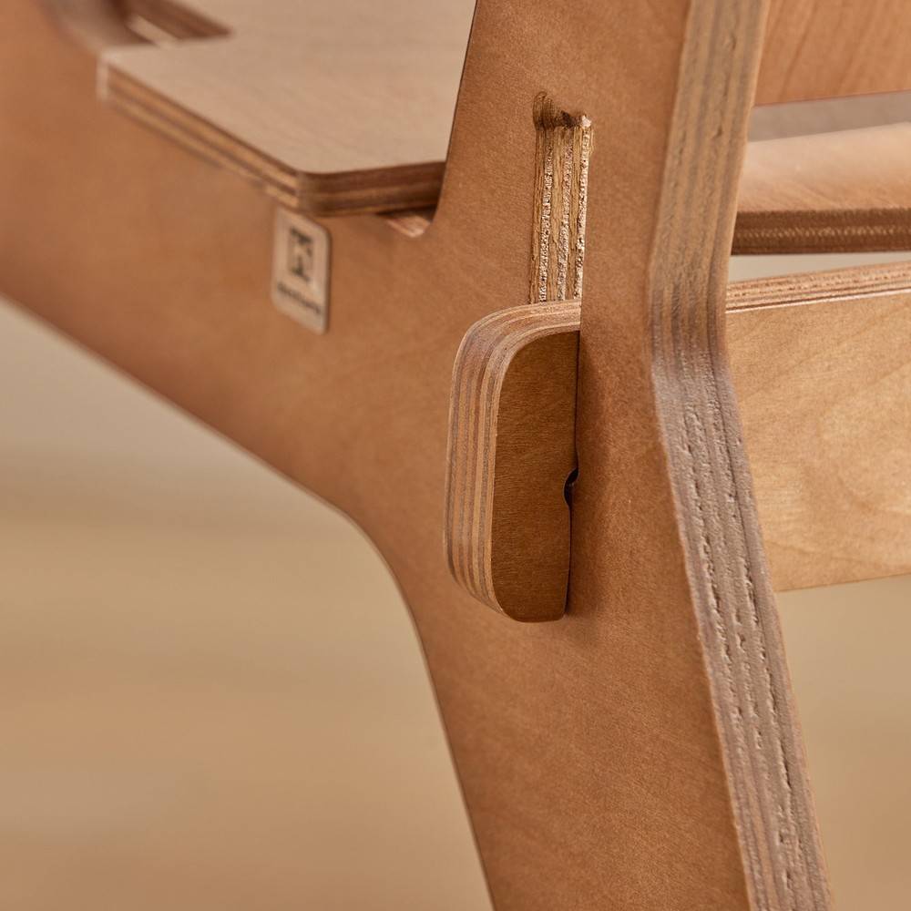 SoBuy Fauteuil de Salon et Bureau Ergonomique, Structure à Tenons et Mortaises, Hauteur d'Assise 35cm, Brun - Image 8