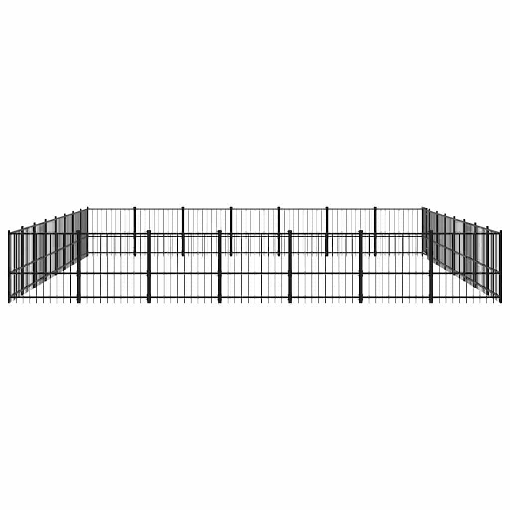 Vidaxl - Chenil d'extérieur pour chiens Acier 52,69 m² vidaXL 3124651 - Image 5