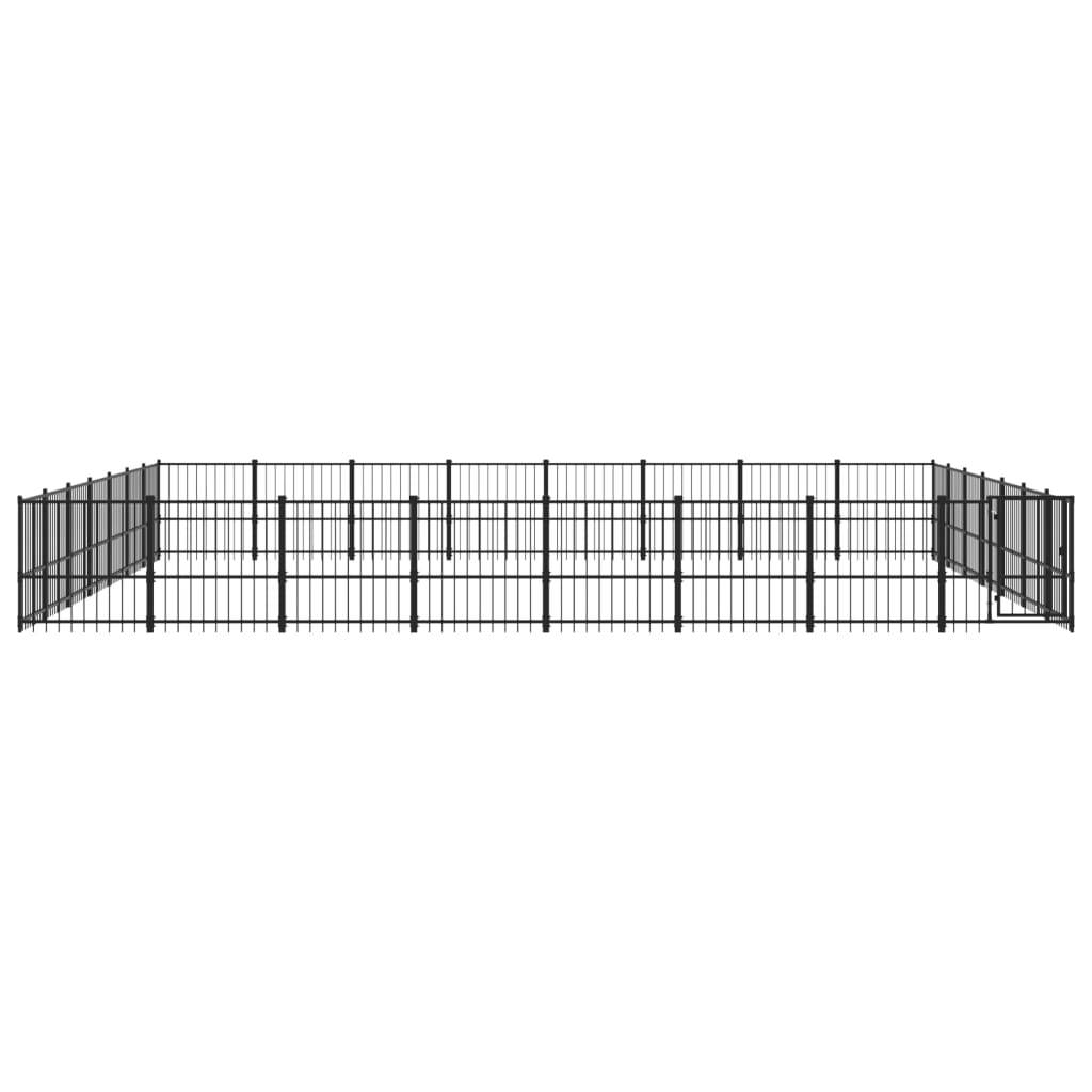 Vidaxl - Chenil d'extérieur pour chiens Acier 52,69 m² vidaXL 3124651 - Image 8