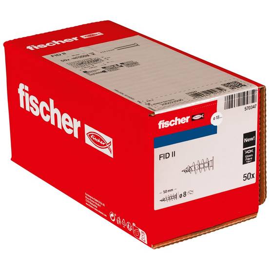 Fischer - 50 chevilles pour isolants FID II Ø8 50mm - FISCHER - 570347 - Image 3
