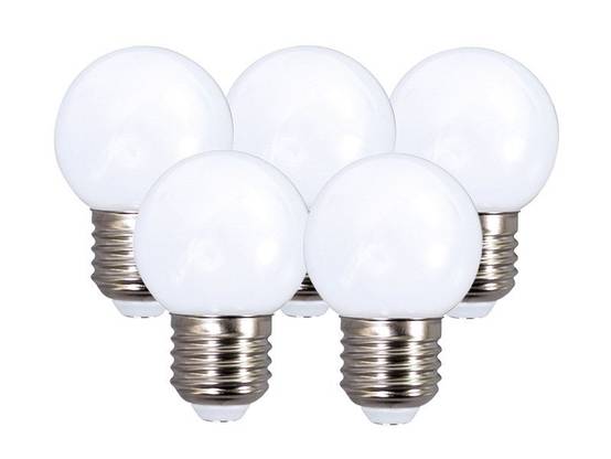 Tibelec - Lot de 5 ampoules led opaque E27 50 Lm ~ 7 W - Image 1
