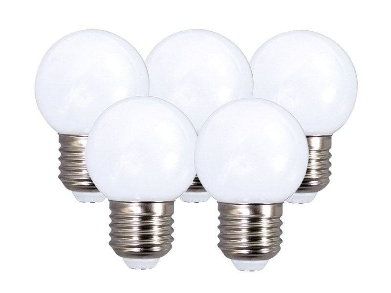 Tibelec - Lot de 5 ampoules led opaque E27 50 Lm ~ 7 W - Image 1